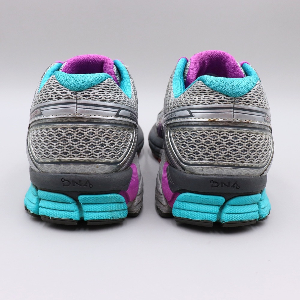 Brooks Adrenaline GTS 17 Womens Size 9.5 2E US Silver Pink Teal Running Shoes - Picture 6 of 8